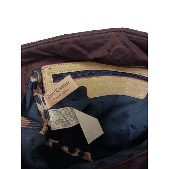 Juicy Couture Quilted Studded Chain Crossbody Shoulder Bag w TASSLE Brown Gold - Picture 16 of 16